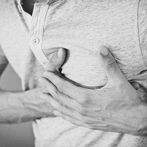 Man suffering from chest pain