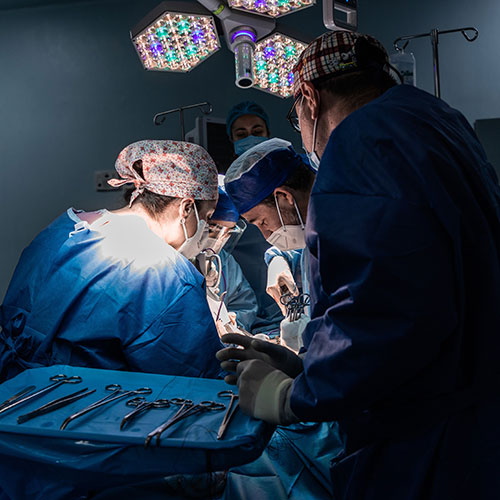 A skilled surgical team collaborating with precision during a surgery procedure.