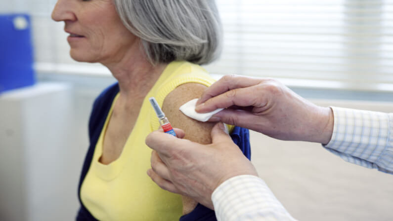 old people get flu shot