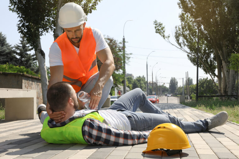 an employee suffering from heat stroke