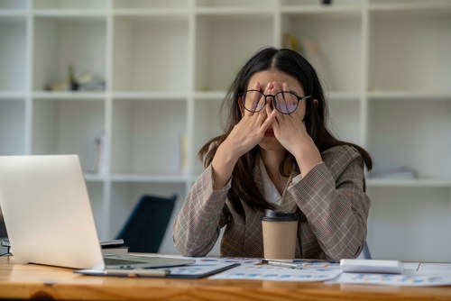 Stressed business woman.