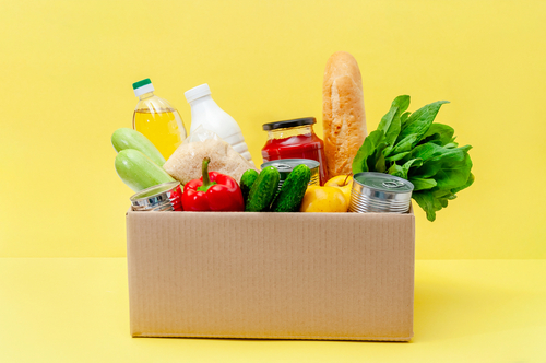 Donation Box With Supplies of Food